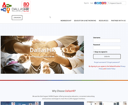 DallasHR powers their website with iMIS CMS