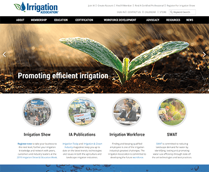 Irrigation Association powers their website with iMIS CMS